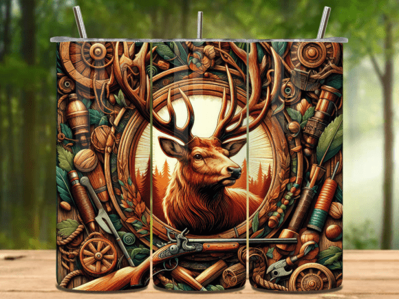 Buck Hunting 20 Oz Tumbler Wrap V.19