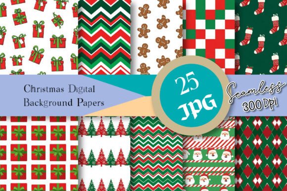 Christmas Digital Background Papers: A Creative Resource for Holiday Projects
