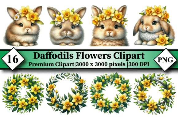 Daffodils Flowers Clipart Sublimation: A Practical Asset for Print-on-Demand and Craft Professionals