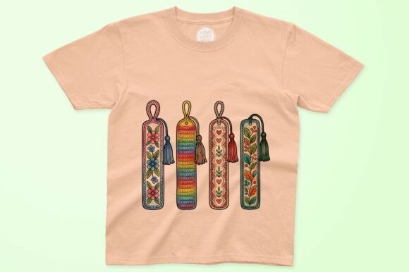 Decorative Fabric Bookmarks with Floral