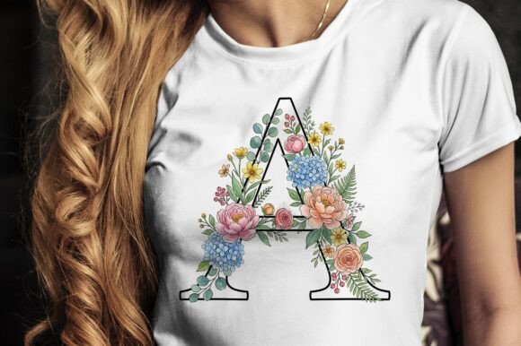 Decorative Floral Letter A: A Fresh and Elegant Design for Wedding Invitations