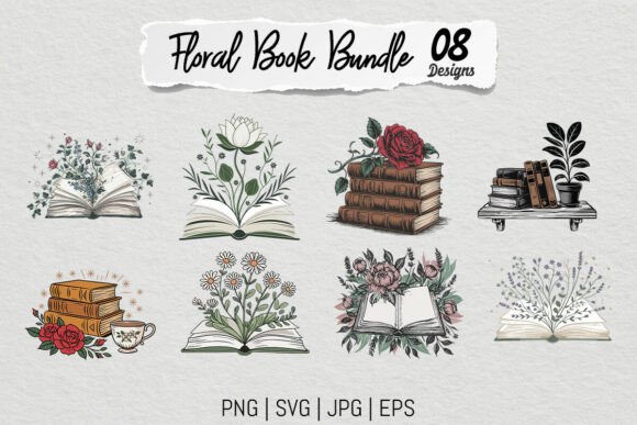 Floral Book PNG SVG Bundle: A Creative Resource for Designers