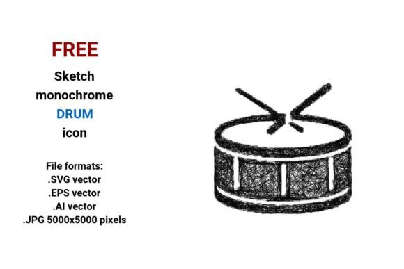 FREE Sketch Drum Icon: A Versatile Tool for Designers and Creators