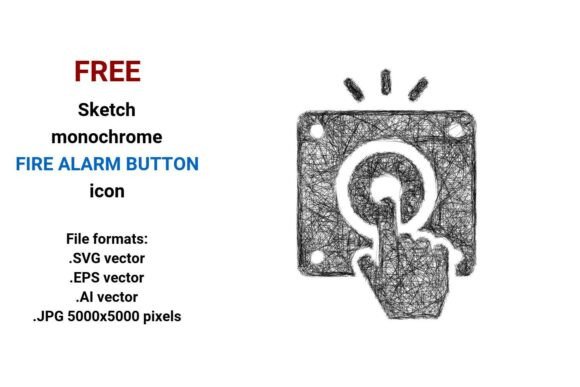 FREE Sketch Fire Alarm Button Icon