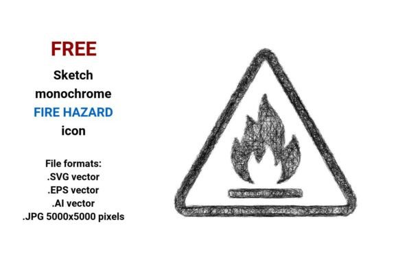 FREE Sketch Fire Hazard Icon: A Versatile Tool for Design and Communication