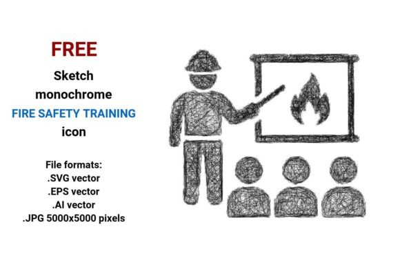 FREE Sketch Fire Safety Training Icon: A Versatile Tool for Designers and Educators