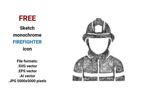Free Sketch Firefighter Icon