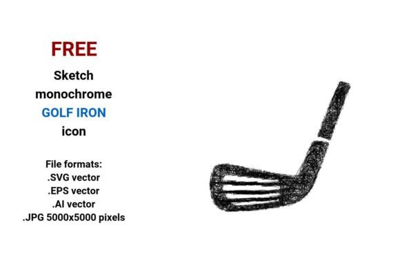 Free Sketch Golf Iron Icon