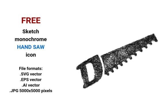 FREE Sketch Hand Saw Icon: A Versatile Resource for Designers and Woodworkers