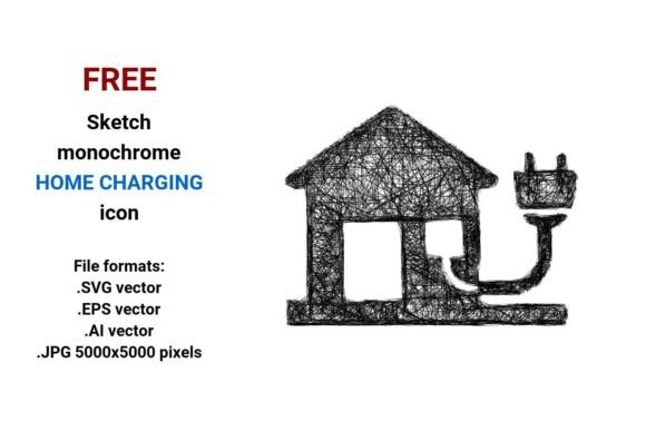 Free Sketch Home Charging Icon