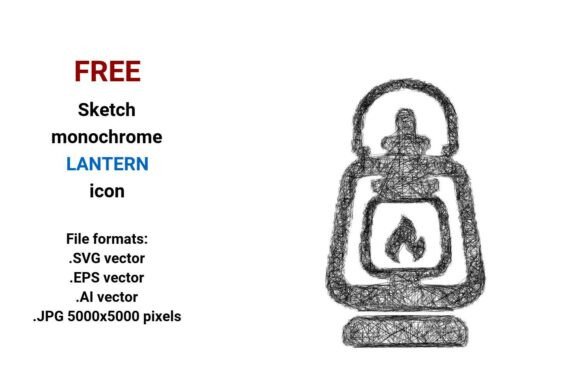 FREE Sketch Lantern Icon: A Versatile Design for Modern Digital Use