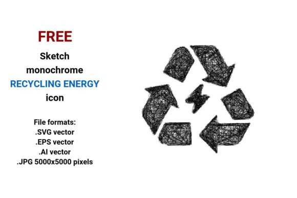 FREE Sketch Recycling Energy Icon: A Versatile Tool for Design and Sustainability