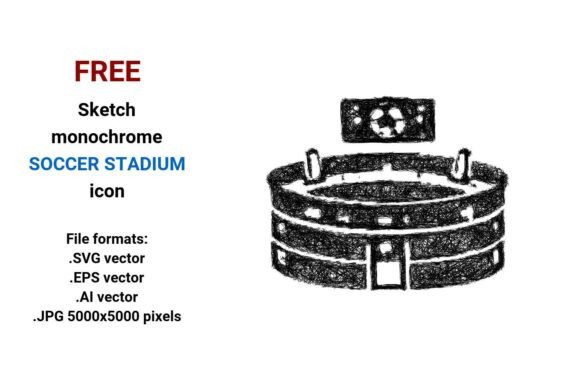 FREE Sketch Soccer Stadium Icon: A Versatile Resource for Designers and Creators