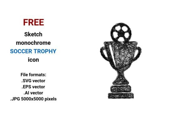 FREE Sketch Soccer Trophy Icon: A Versatile Design for Modern Projects