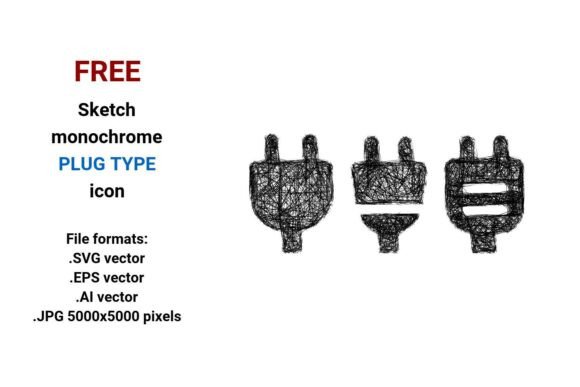 Free Sketch-Style Plug Type Icons: Scalable Vector Resources for Designers & Developers