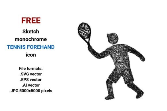 Free Sketch Tennis Forehand Icon