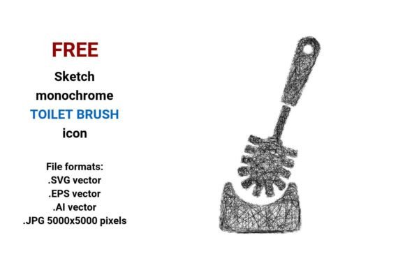 FREE Sketch Toilet Brush Icon
