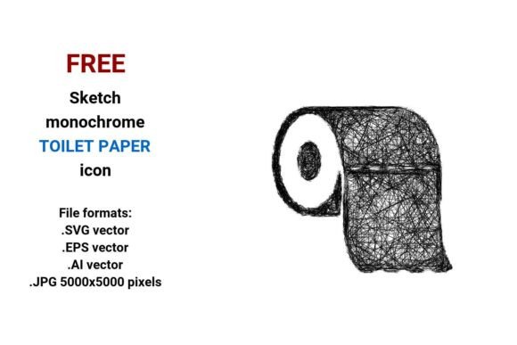 Free Sketch Toilet Paper Icon