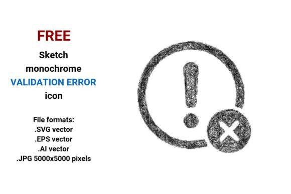 FREE Sketch Validation Error Icon: Simple, Scalable, and Ready for Real Projects