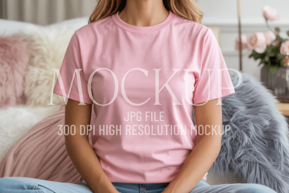 Gildan 5000 Pink Mockup