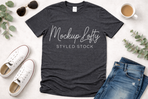 Gildan 64000 Dark Heather Gray Mockup: Elevating Your Brand with a Minimalist Approach
