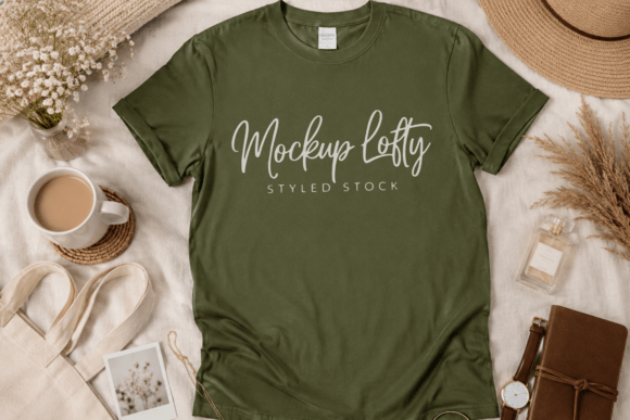 Gildan 64000 Military Green Shirt Mockup: A Versatile Tool for Creative and Professional Use