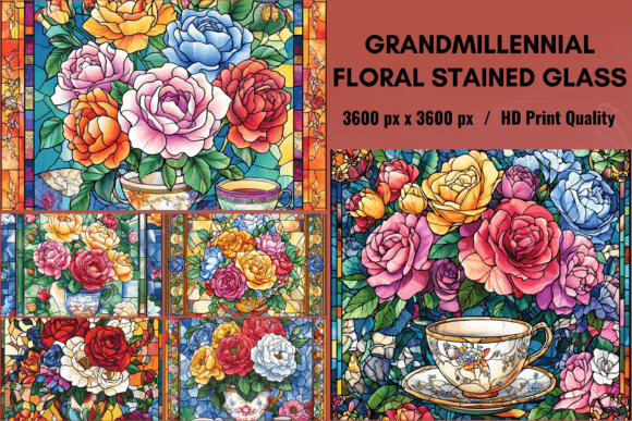 Grand Millennial Floral Stained Glass