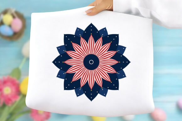 Patriotic Floral Mandala PNG