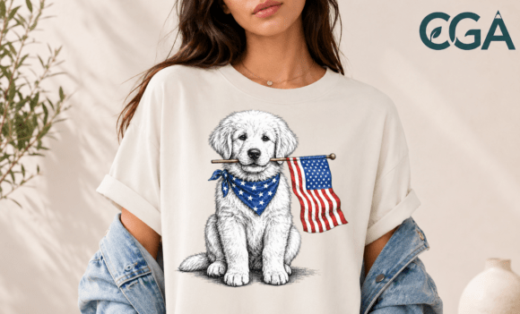 Patriotic Golden Retriever Puppy PNG: A Unique Blend of Patriotism and Pet Love