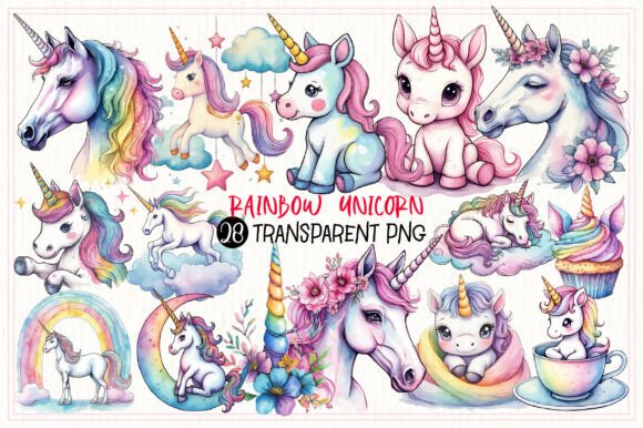 Rainbow Unicorn PNG Clipart