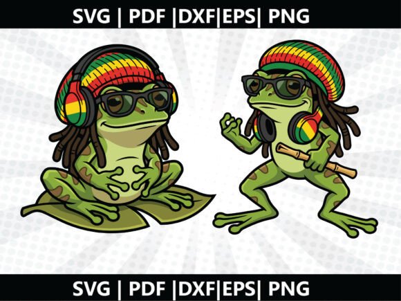 Rasta Frog SVG Cricut Cut File