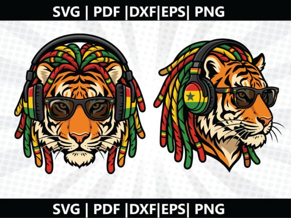 Rasta Tiger SVG Cricut Cut File: Your All-in-One Design for Bold, Vibrant Crafts