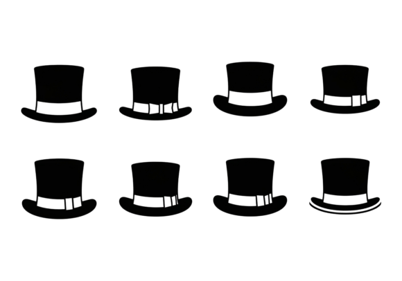 Top Hat Vector Icons Silhouette