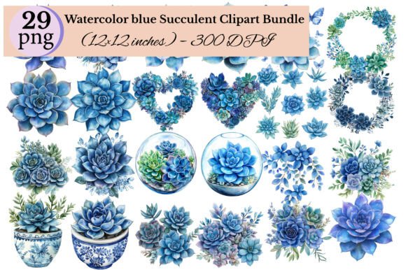 Watercolor Blue Succulent Clipart Bundle: A Practical Evaluation for Designers and Crafters