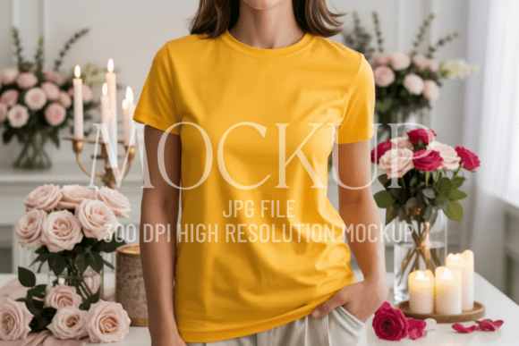 Yellow Mockup for Valentine’s Day: A Minimalist Tool for Professional Design Presentation